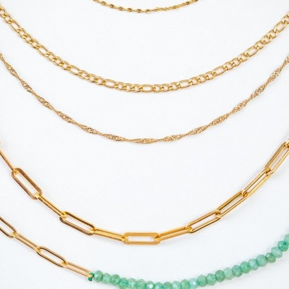 Gold Chain Waterproof Necklace Everyday Necklace Gold Chain Sparkle Chain PRETTY - Picture 8 of 13